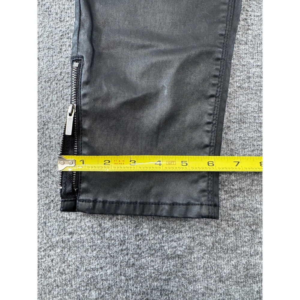 White House Black Market Skimmer Black Coated Ankle Zip Pants Womens 8 - Picture 6 of 10
